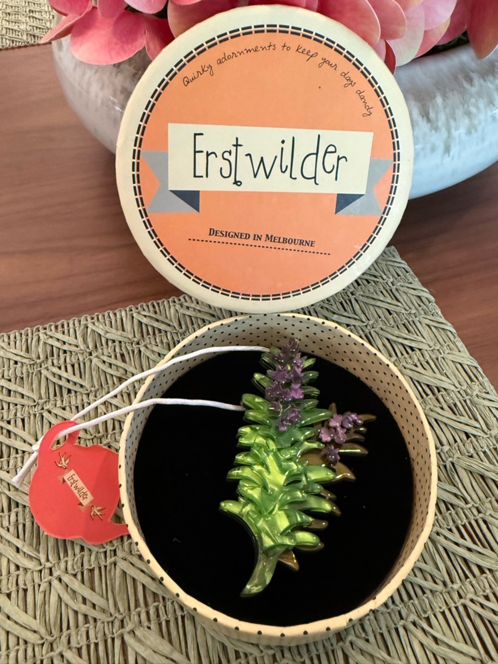 💜 Erstwilder Lest We Forget Brooch Lavender Pin - Picture 3 of 4